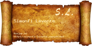Simonfi Levente névjegykártya